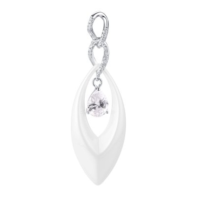 Кулон из серебра с керамикой и ситаллом (Арт.tc-p00874-w-w-w-x-w)