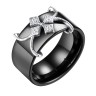 Кольцо с керамикой и фианитами «Black Cross» Fresh Jewelry (арт.TC-R01248-B-W-X-X-W)