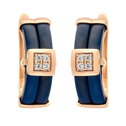 Серьги из серебра с керамикой и куб. цирконием (Арт.tm-e00662-vl-g-x-x-w)