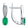 Серьги из серебра с агатами и фианитами (Арт.94-320-00176-2)