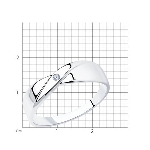 Кольцо из серебра с бриллиантом (Арт.87010004)