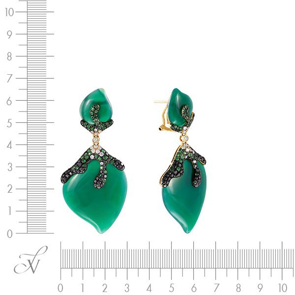 Серьги из золота с агатом и бриллиантом (Арт.hf04473e-y-gag_db_tv_zag_yg)