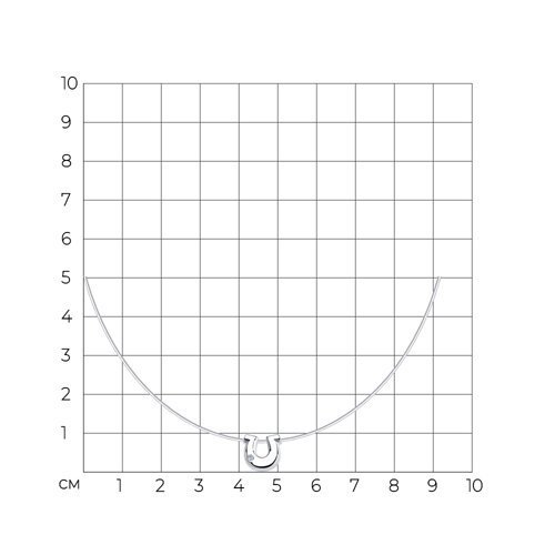 Колье из серебра с бриллиантом «Подкова удачи» Соколов (арт.87070003)