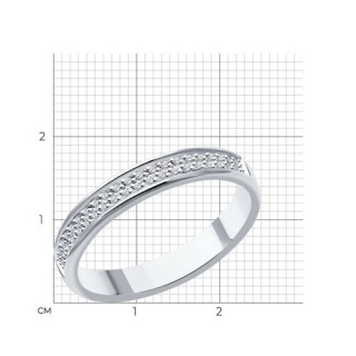 Кольцо обручальное из белого золота с бриллиантами «Линия Вечности» Соколов (арт.1110232-3)