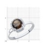 Кольцо из серебра с раухтопазом и фианитами (Арт.92011519)