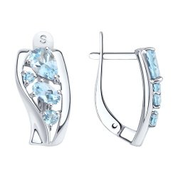 Серьги из серебра с топазами (Арт.92021807)