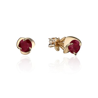 Серьги золотые с рубином «Алая Орхидея» Estet (арт.01С535569-2)