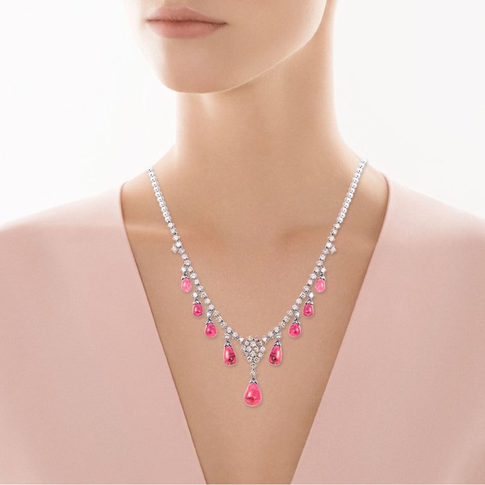 Ожерелье из золота с бриллиантом и турмалином (Арт.n900011tou001_kl_dc_tu_bw)