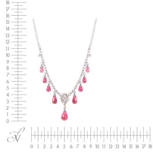 Ожерелье из золота с бриллиантом и турмалином (Арт.n900011tou001_kl_dc_tu_bw)