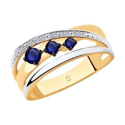 Кольцо из золота с бриллиантами и сапфирами (Арт.2011119)