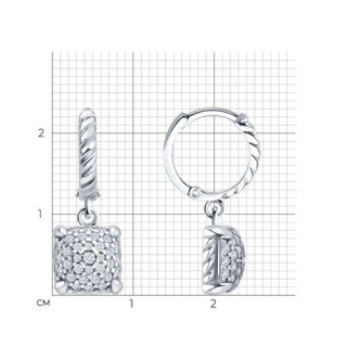 Серьги из серебра с фианитами «Ледяной блеск» Соколов (арт.94027021)