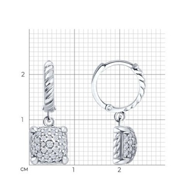 Серьги из серебра с фианитами «Ледяной блеск» Соколов (арт.94027021)