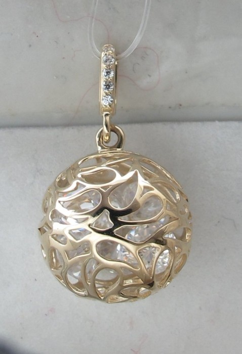 Кулон из золота с фианитом «Bubbles Sphere» Estet (арт.01П1312779Ф)