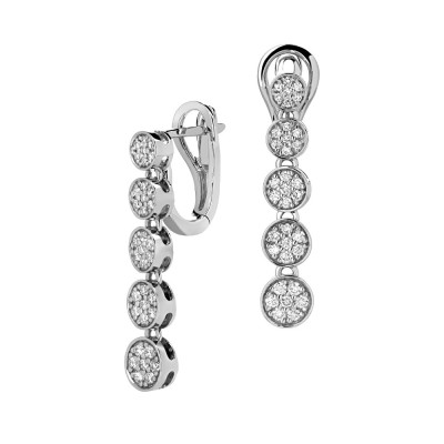 Серьги с бриллиантами «Elegance Line» из белого золота Estet (арт.01С6213561)