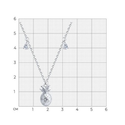 Колье из серебра с фианитами «Ананас счастья» Соколов (арт.9407-1215)