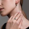 Кольцо из желтого золота с бриллиантами и изумрудом (Арт.3010584-2)