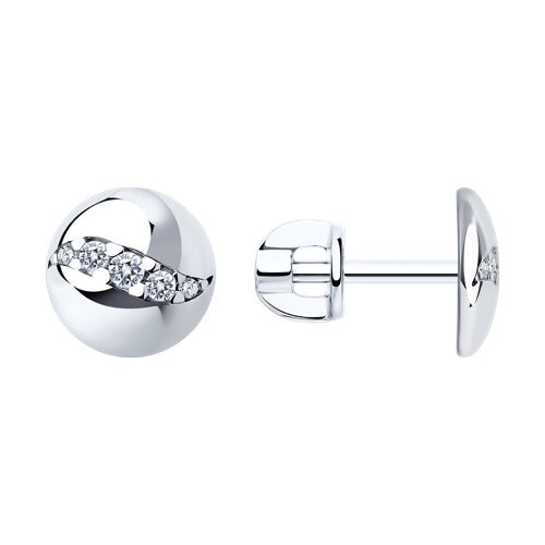 Серьги из серебра с фианитами (Арт.94-122-01433-1)