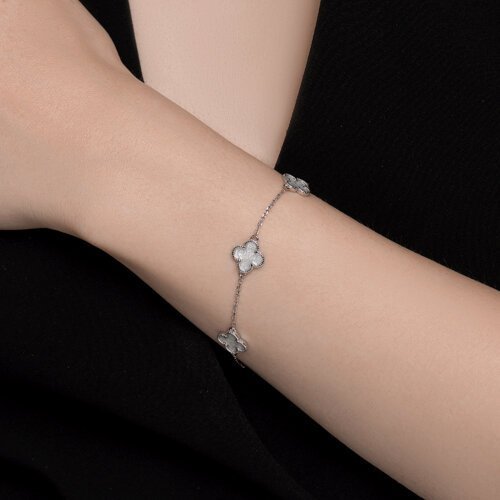 Браслет из серебра с эмалью «Клевер удачи» Соколов (арт.94051192)