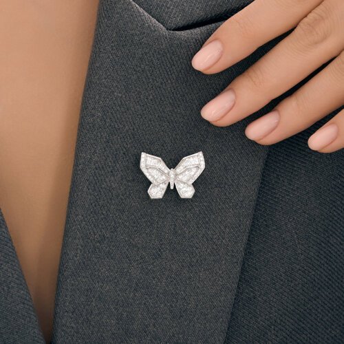 Брошь из белого золота с бриллиантами (Арт.52-240-02975-1)