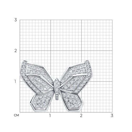 Брошь из белого золота с бриллиантами (Арт.52-240-02975-1)