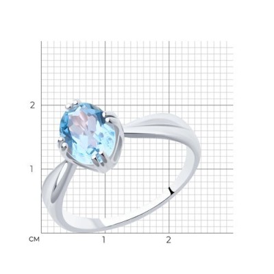 Кольцо из серебра с топазом «Небесный Овал» Соколов (арт.94-310-00635-1)