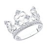 Кольцо - корона из серебра с фианитами (Арт.94011217)
