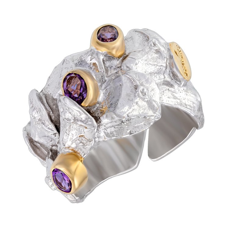 Серебряное кольцо BEAVERS с аметистом 1152a