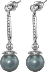Серьги из серебра с жемчугом и кристаллом swarovski (Арт.aas-6-b-10-24-s)