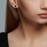 Серьги пусеты золотые пробы 585 с топазом (Арт.51-322-01699-7)