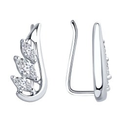 Серьги из серебра с фианитами (Арт.94026579)