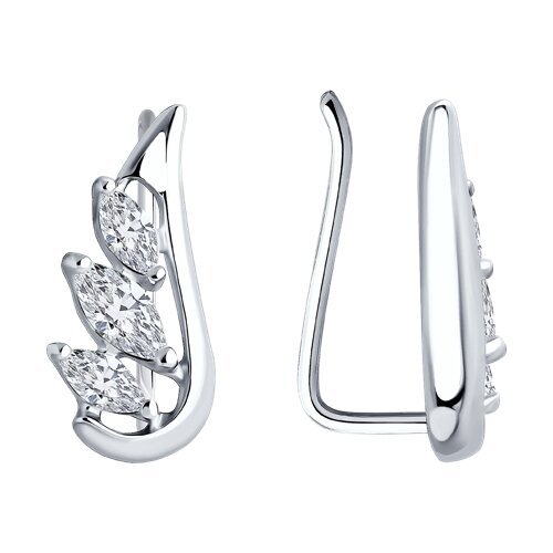 Серьги из серебра с фианитами (Арт.94026579)