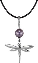Кулон из серебра с жемчугом и кристаллом swarovski (Арт.cdp-2-28-16-s)