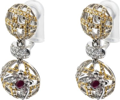 Серьги из золота с бриллиантом и рубином (Арт.er_4686_a63)