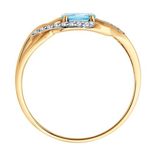 Кольцо золотое пробы 585 с топазом (Арт.717292)