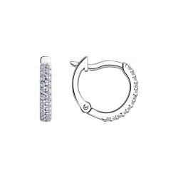 Серьги из серебра с фианитами (Арт.94020628)