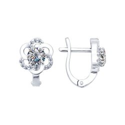 Серьги из серебра с фианитами (Арт.94021781)