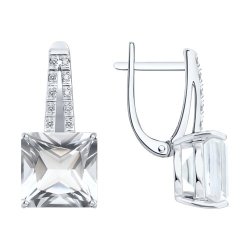 Серьги золотые пробы 585 с горным хрусталем (Арт.72-00531-3)
