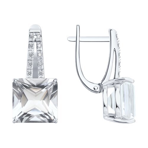 Серьги золотые пробы 585 с горным хрусталем (Арт.72-00531-3)