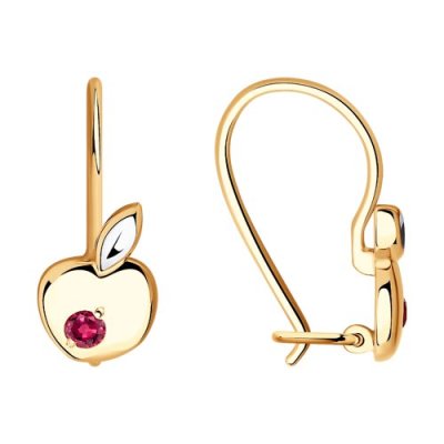 Золотые серьги в форме яблочек (Арт.025257)