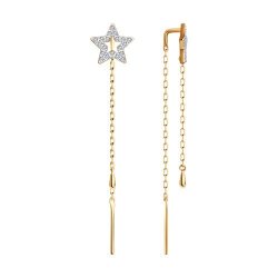 Серьги из золота с фианитами (Арт.029939)