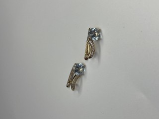 Серьги золотые с топазом и фианитами «New Colour Shine» Estet (арт.01С3115345-1)