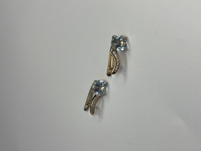 Серьги золотые с топазом и фианитами «New Colour Shine» Estet (арт.01С3115345-1)