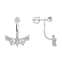 Серьги из серебра с фианитами (Арт.94026018)