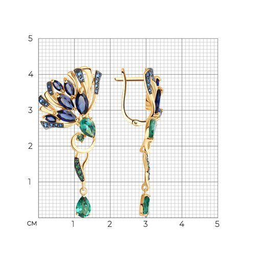 Серьги золотые пробы 585 (Арт.727719)