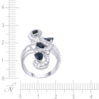 Кольцо с бриллиантами и сапфирами «Ночная Вивальди» Myjewels (арт.000087)