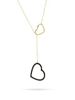 Ожерелье серебряное с лимонным покрытием «Universe Hearts» Fresh Jewelry (арт.Gl-N2556-1-X-L-X-X-B)