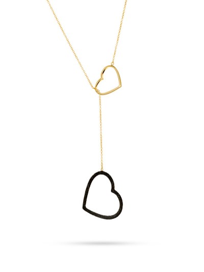 Ожерелье серебряное с лимонным покрытием «Universe Hearts» Fresh Jewelry (арт.Gl-N2556-1-X-L-X-X-B)