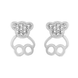 Серьги из серебра с фианитом (Арт.hl-e33e13w13-x-w-x-x-w)