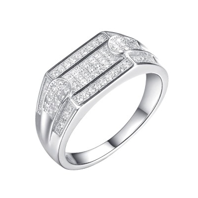 Кольцо серебряное с фианитами «Статусный блеск» Fresh Jewelry (арт.MP-R00058-X-W-X-X-W)