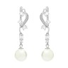 Серьги серебряные с жемчугом и куб. цирконием «Nautilus Shine» Fresh Jewelry (арт.PI-E01381-X-W-PS-X-W)